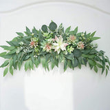 Artificial Succulents Swag,28 Inch Ornament Swag Green Leaves Wedding Arch Flowers Greenery Plant Swag Farmhouse Floral Garland Table Centerpieces Wall Decor,(210401Qy06-10627-1623414041)