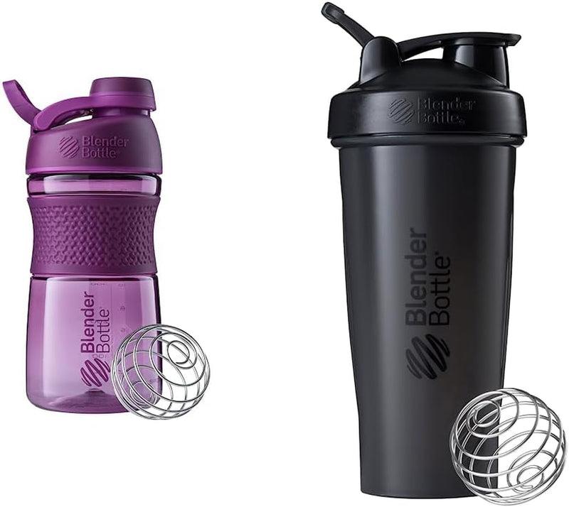 BlenderBottle SportMixer Shaker Bottle Perfect for Protein Shakes and Pre Workout, 20-Ounce, Plum