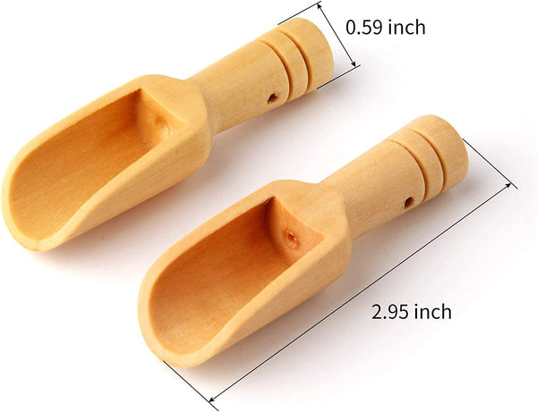 20pc Mini Wooden Spoons，Mini Bamboo Spoons for Bath Salts, tea scoop, Washing Powder spoon，wooden candy spoon
