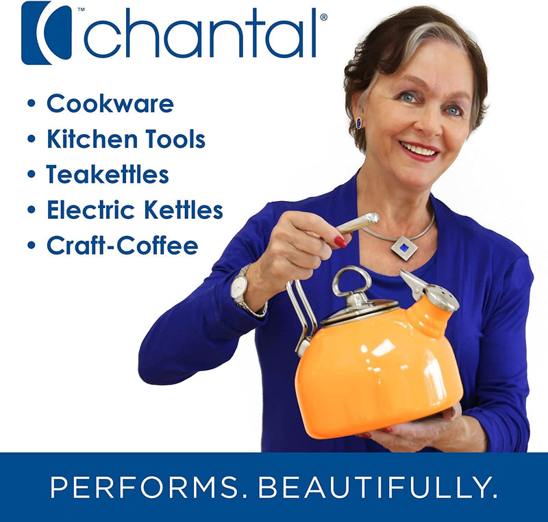 Chantal Tea Kettle, 1.7 QT, Vintage Series, Premium Enamel on Carbon Steel, Whistling, Even Heating & Quick Boil (Chili Red)