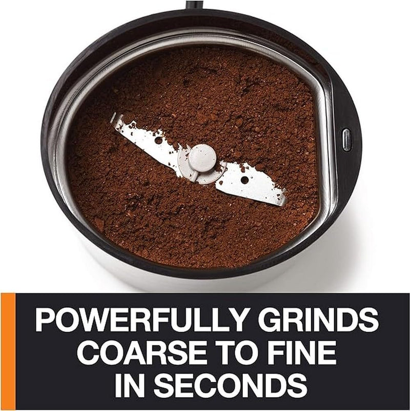 Krups Coffee and Spice Grinder 12 Cup Easy to Use, One Touch Operation 200 Watts Dry Herbs, Nuts Black