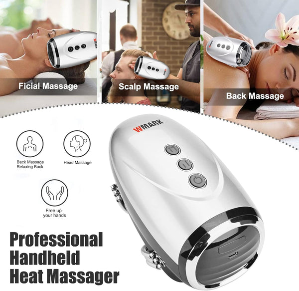 colorski Professional Haircut Massager/Cordless Handheld Massager, USB Charging Vibration Neck/Legs/Hands/face Massager, 2 Massage nodes 2600AMH (Silver)