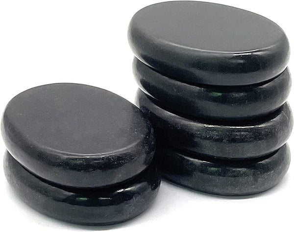 Zabrina Personal Large Massage Stone Set Basalt Hot Rocks Stones, 2.36 In 3.15 In,Black,6 Count