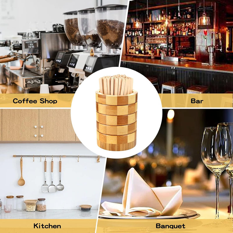 101 Pcs Coffee Stirrers Holder Set 1 Pcs Stirrers Holder 100 Pcs Disposable Stir Straws for Coffee Bar Coffee Stir Sticks For Coffee Milk Cocktail Tea Drinks Stirrer Straw Holder Home Kitchen