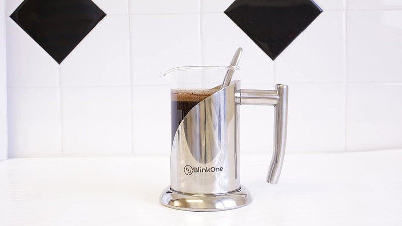 BlinkOne French Press: Single, Double and Up-to Three Serve Cup Espresso Coffee Maker (12 Oz)