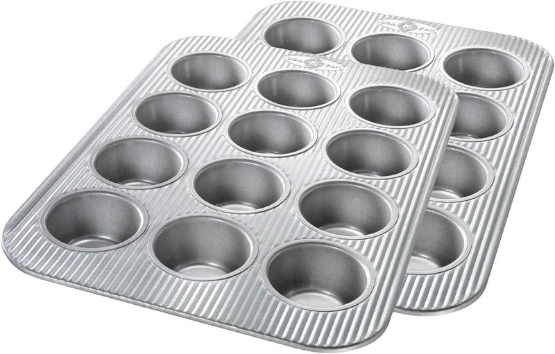 USA Pan Bakeware Muffin Pan, 12-Well, Aluminized Steel