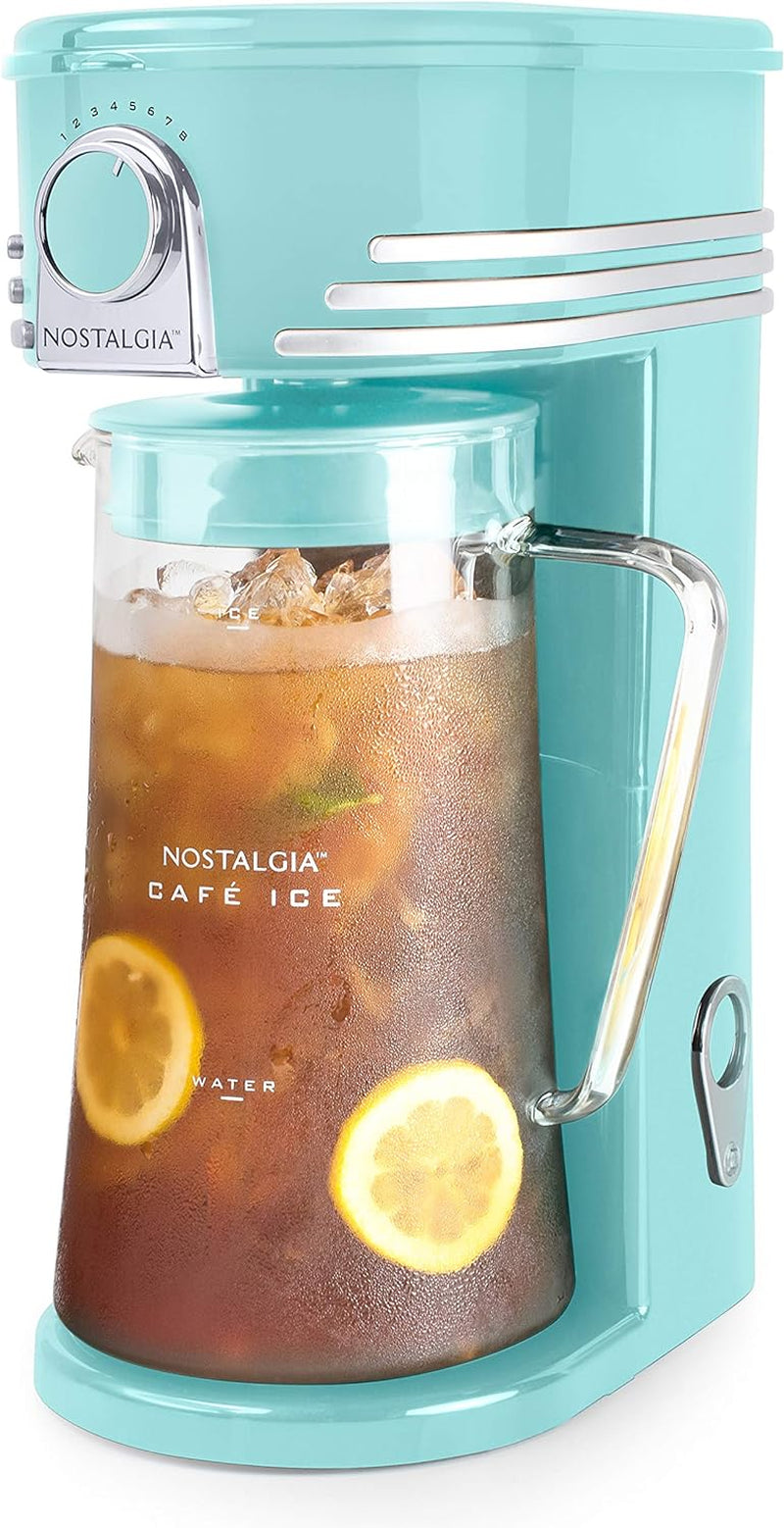 Nostalgia 3-Quart Iced Tea & Coffee Brewing System With Double-Insulated Pitcher, Strength Selector & Infuser Chamber, Also Perfect For Lattes, Lemonade, Flavored Water, Black