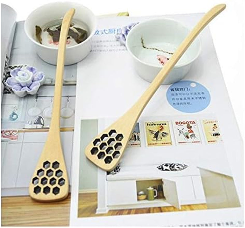 12 Pack Wooden Honey Comb Honey Stick Honey Dipper Spoon, Coffee Stiring Spoon, Tableware for Wedding or Party Favors