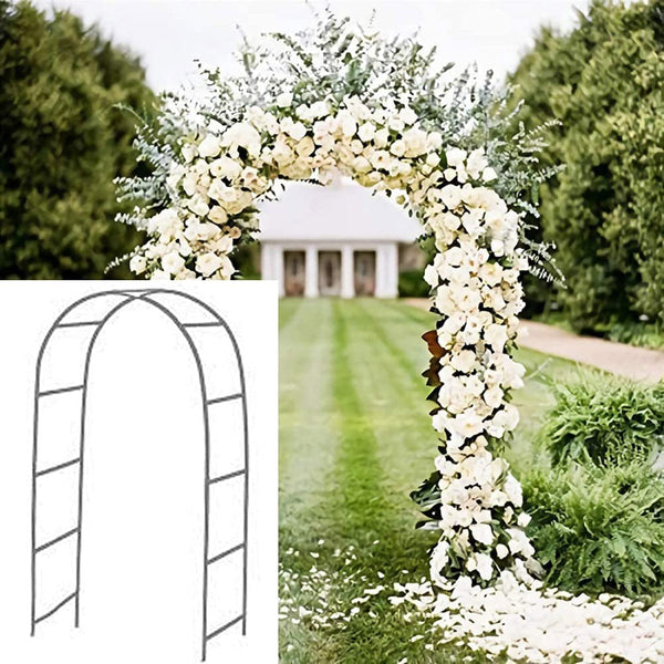 Metal Garden Arbor - Green Wedding Arch for Climbing Plants - Outdoor Party Decoration
