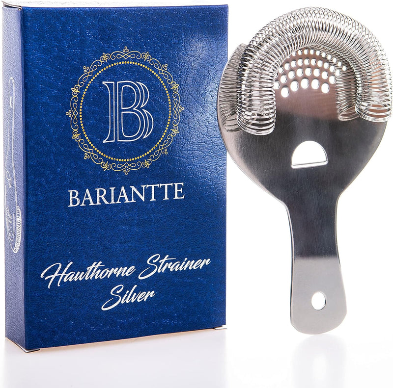 BARIANTTE Premium Hawthorne Strainer for Drinks - Cocktail Strainer Stainless Steel - Bar Strainer Cocktail Drink Strainer Bartending Strainer Hawthorne Strainers Bartender Strainer Shaker Strainer