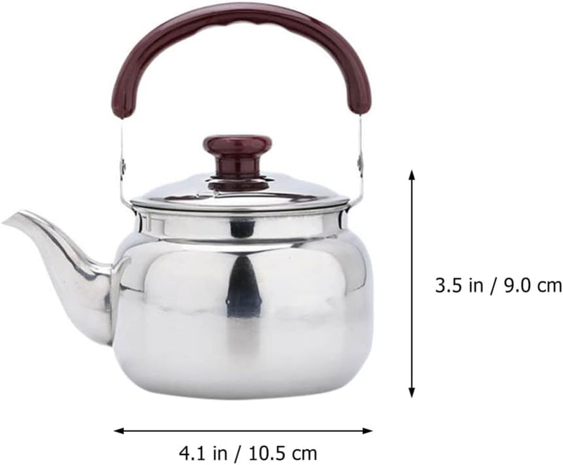 LIFKOME Traditional Stainless Steel Heavy Duty Tea Kettle With Sandwich Bottom and Specialty Cool Touch Handling Mirror Finish Stainless Steel Whistling Tea Kettle Stove Top