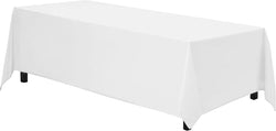 Rectangle Tablecloth - 70x120 Inch  White Washable Polyester - Great for Parties Holidays and Special Occasions