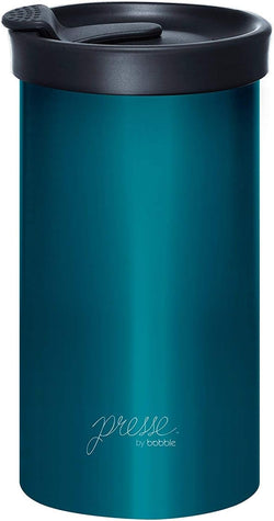 PRESSE by Bobble French Coffee Press And Insulated Stainless Steel Travel Tumbler for On-The-Go Brewing - 13 oz (Peacock)