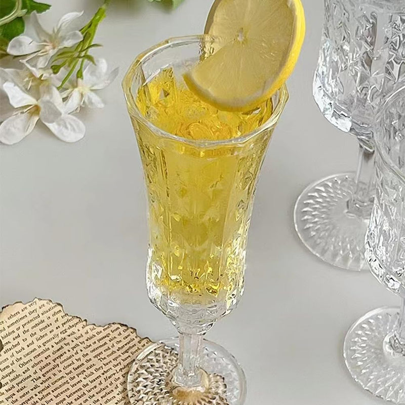 Cordial Glasses with Stem, Crystal Fancy Shot Glasses - Set of 6 | Limoncello Glasses | Sherry | Liqueur 1.5 oz / 45 ml