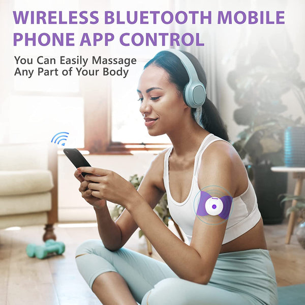 MASTOGO Wireless TENS & EMS Unit Back Pain Relief Massager - APP Controlled Bluetooth EMS Muscle Stimulator Machine for Back Shoulder Leg Neck Pain Relief