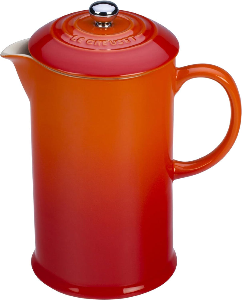 Le Creuset Stoneware French Press, 34 oz., Cerise