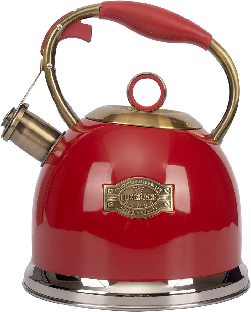 Whistling Stovetop Tea Kettle Food Grade Stainless Steel, Hot Water Fast to Boil for Stove Top-3.0Q