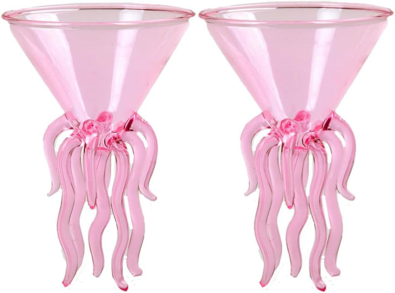 Octopus Martini Glass Creative Cocktail Drinkware Bar Goblet Tools (2 Transparent)