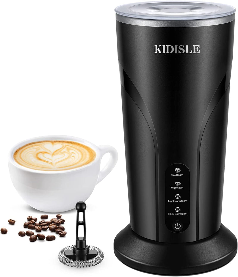 KIDISLE Electric Milk Frother and Steamer, 4 in 1 Automatic Milk Warmer Heater 3.0, Hot and Cold Foam Maker for Coffee Latte Cappuccino, Hot Chocolate, 300ml/10oz