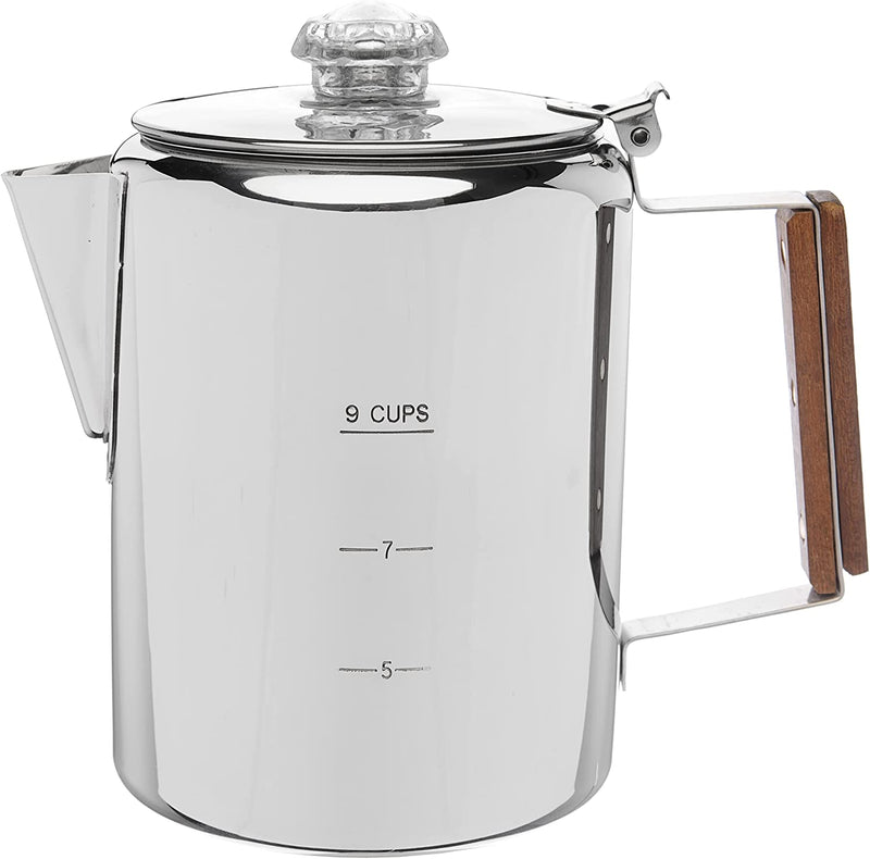 COLETTI Bozeman Camping Coffee Pot – Coffee Percolator – Percolator Coffee Pot for Campfire or Stove Top Coffee Making – 9 CUP