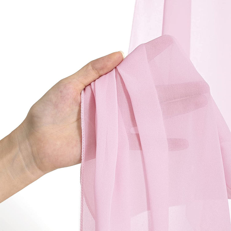 WeddingBaby Shower Decor Set - Pink Chiffon Drapes 3 Panels 6 Yards