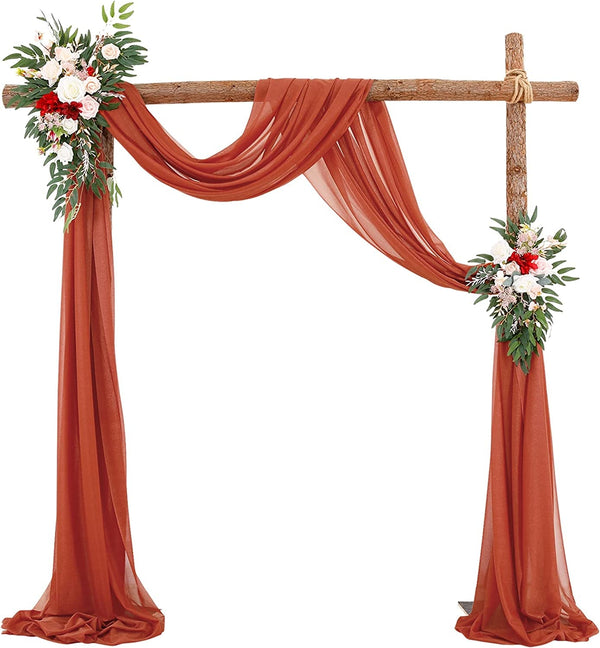 Terracotta Wedding Arch Backdrop Draping Fabric - Tulle Curtain for Weddings Bridal Ceremonies Parties