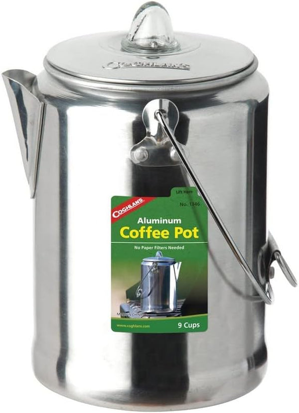 Coghlan's 9-Cup Aluminum Coffee Pot, Silver