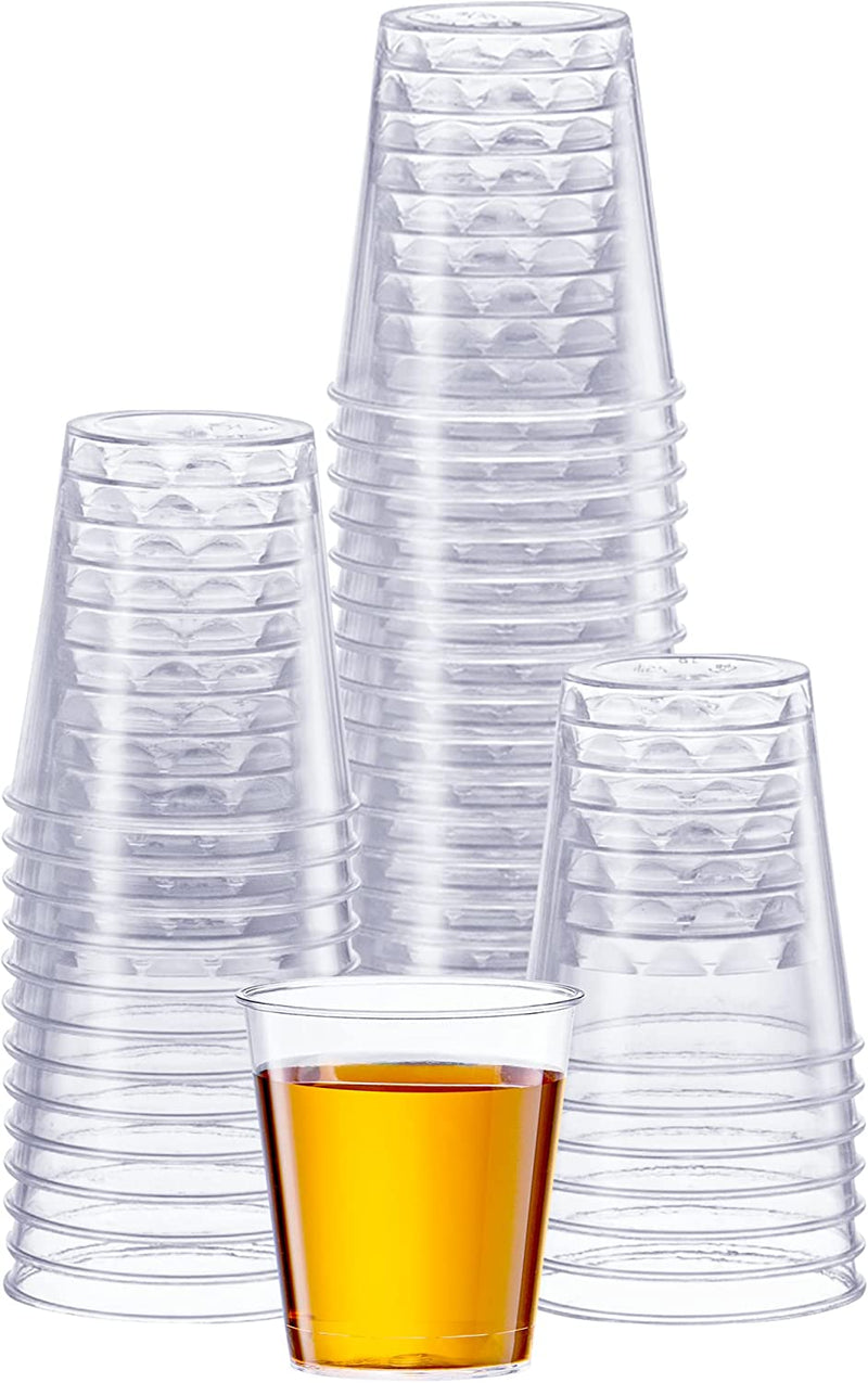 Comfy Package Clear Hard Plastic Shot Glasses [1 oz. - 100 Count] Disposable Shot Cups