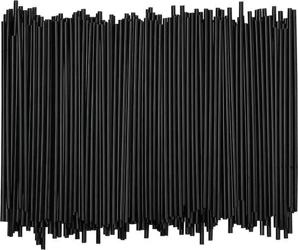 Disposable Plastic Coffee Stirrer Straw - 5 Inch Sip Stir Stick (Black, 1000)