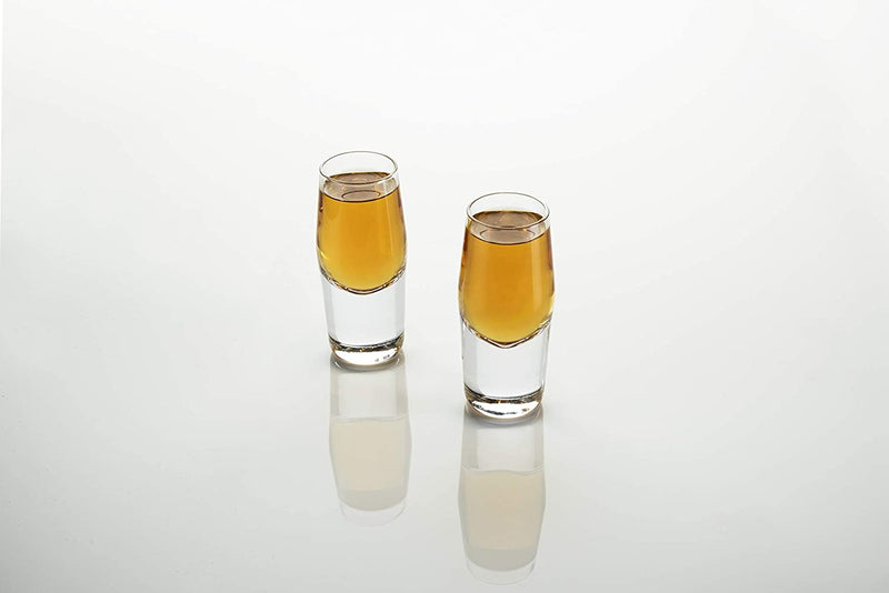 Viski Crystal Heavyweight Shot Glasses Set of 2 - Premium Crystal Clear Glass, Stylish Shot Glasses, Shot Glass Gift Set, 2 oz