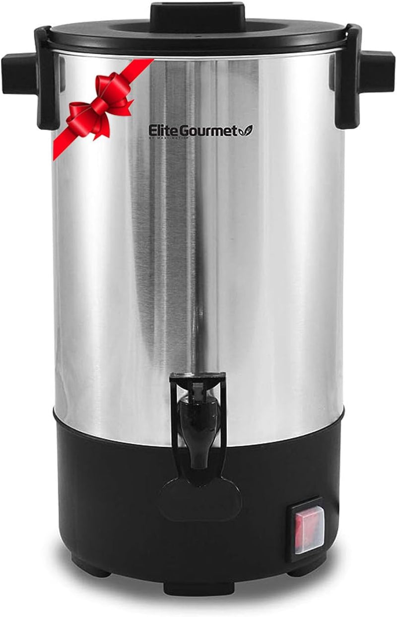 Elite Gourmet EC922 Electric Coffee Percolator, Keep Warm, Glass Clear Brew Progress Knob, Cool-Touch Handle, Cordless Serve, 12-Cup, Stainless Steel