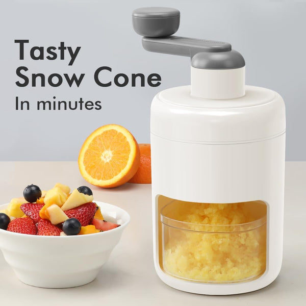 KEOUKE Manual Ice Shaver Portable Snow Cone Machine Shaved Ice Maker Ice Crusher with 3 Free Ice Boxes
