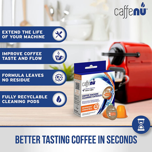 Caffenu 5-Pack Nespresso Cleaning Pods - For Nespresso Original Line Machines - Nespresso Cleaner For Improved Coffee Flavor