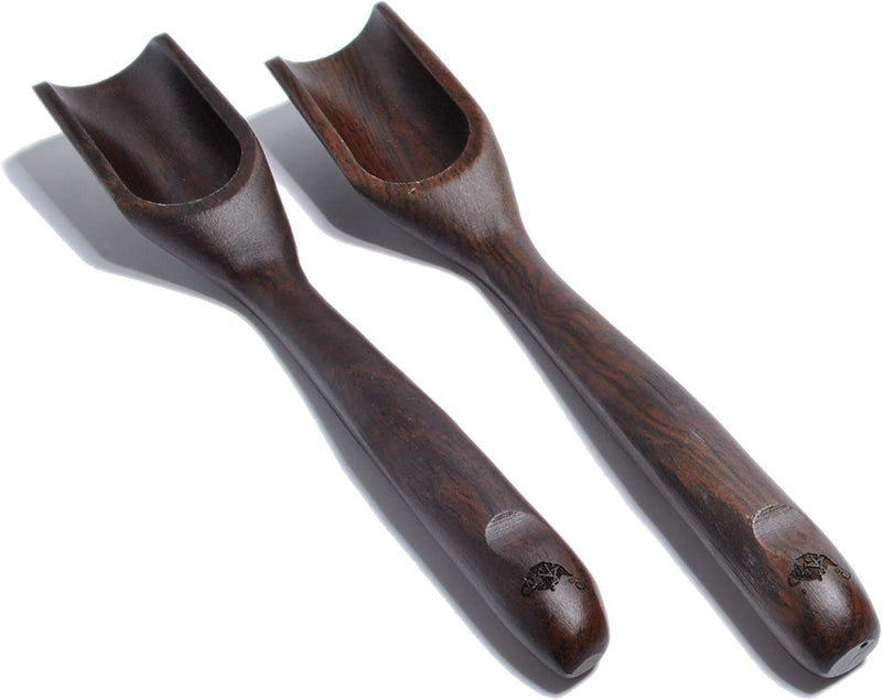 Cha Yuen – 2 pieces Ebony Wood Loose tea scoops, Handmade craftsmanship Very delicate and practical