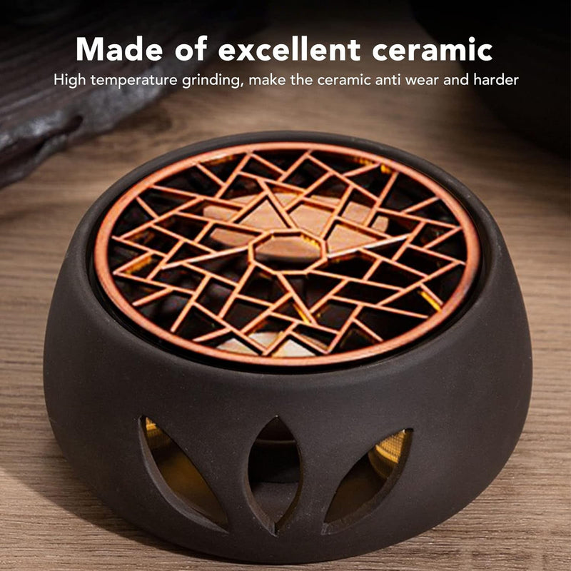 Teapot Warmer, Elegant Appearance Black Multifunctional Tea Light Warmer with Candle Holder for Restaurant (A Pad)