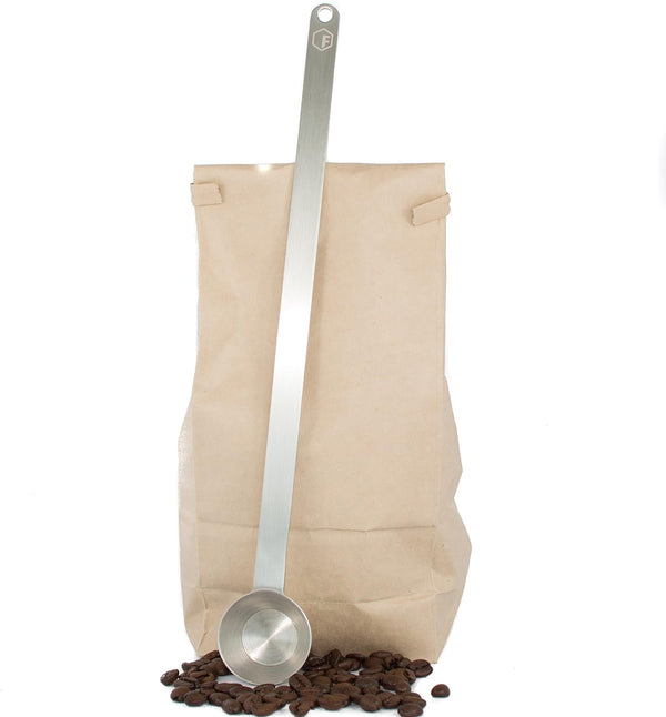 11.5" Extra Long Coffee Scoop - 1 Tablespoon - Premium Grade 18/8 Stainless Steel - Reaches Bottom of Coffee Bags