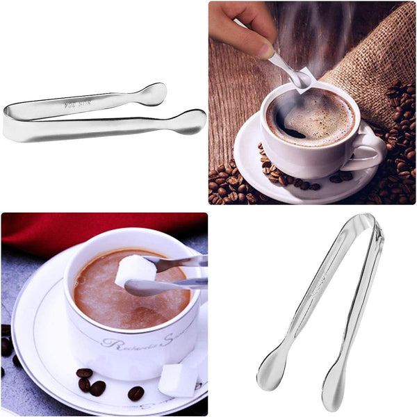 4 Pcs Ice Tongs Sugar Cubes Tongs, Mini Serving Tongs, 304 Stainless Steel Tongs Small Kitchen Tongs for Tea Party Coffee Bar
