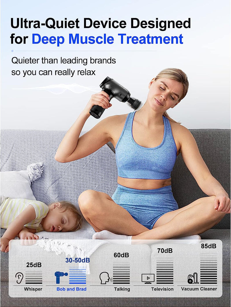 BOB AND BRAD T2 Massage Gun, Percussion Muscle Massage Gun Deep Tissue with 10MM Amplitude, Upgraded 4000 mah Battery Handheld Electric Massager for Athletes Pain Relief, FSA and HSA Eligible