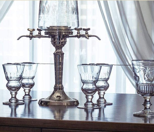 Amehla Original Absinthe Glass: Set of 4 Glasses - Vintage Reservoir Pontarlier Style