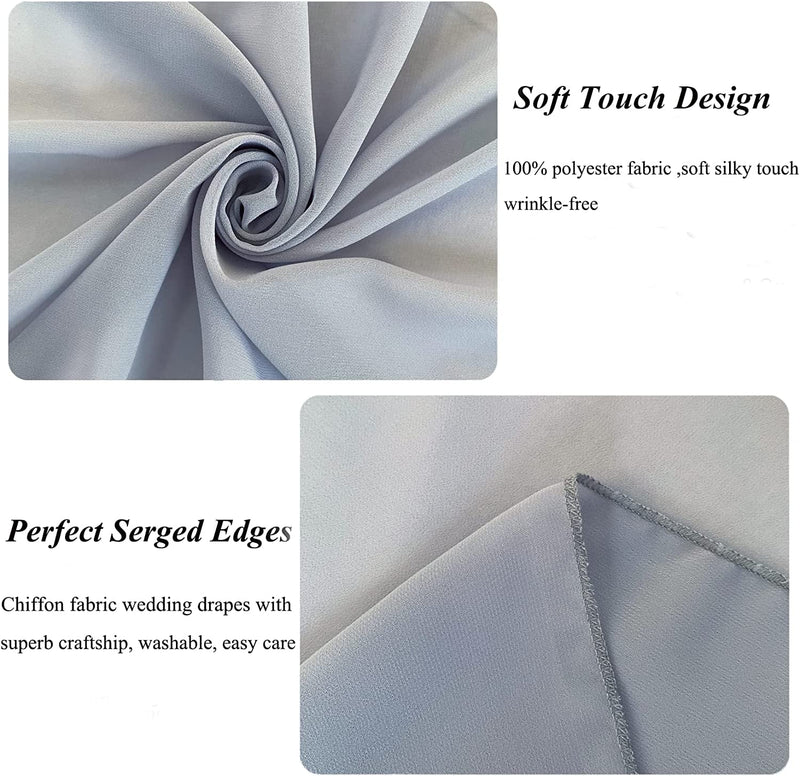 Grey Sheer Chiffon Arch Draping Fabric - 20FT - Set of 2 - Wedding Arch Ceremony Decor
