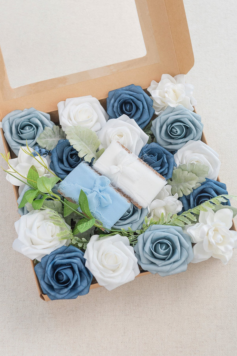 Designer Flower Boxes - DIY in Dusty Blue  Navy