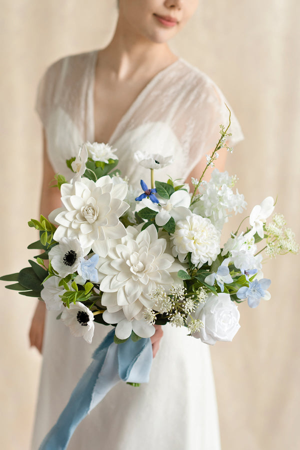 White Bridal Bouquet - Free-Form Design