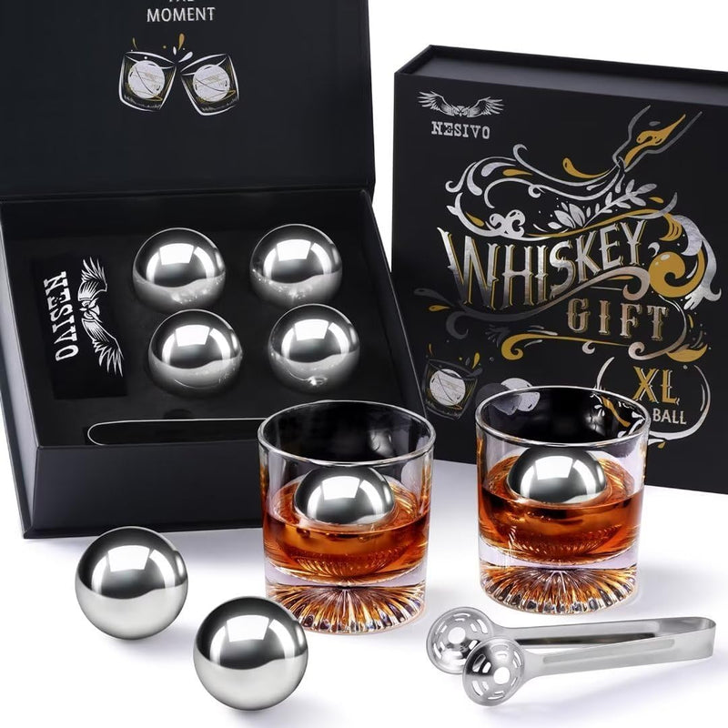 Gifts for Men Him Dad Christmas, Whiskey Stone Gifts for Husband Anniversary, Unique Birthday Gift Ideas for Dad from Daughter Son Wife, Cool Stuff, Bourbon Gadgets for Grandpa Uncle Father