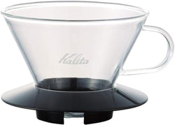 Kalita Wave Pour Over Coffee Dripper, Size 185​, Makes 16-26oz, Single Cup Maker, Heat-Resistant Glass, Patented & Portable,black