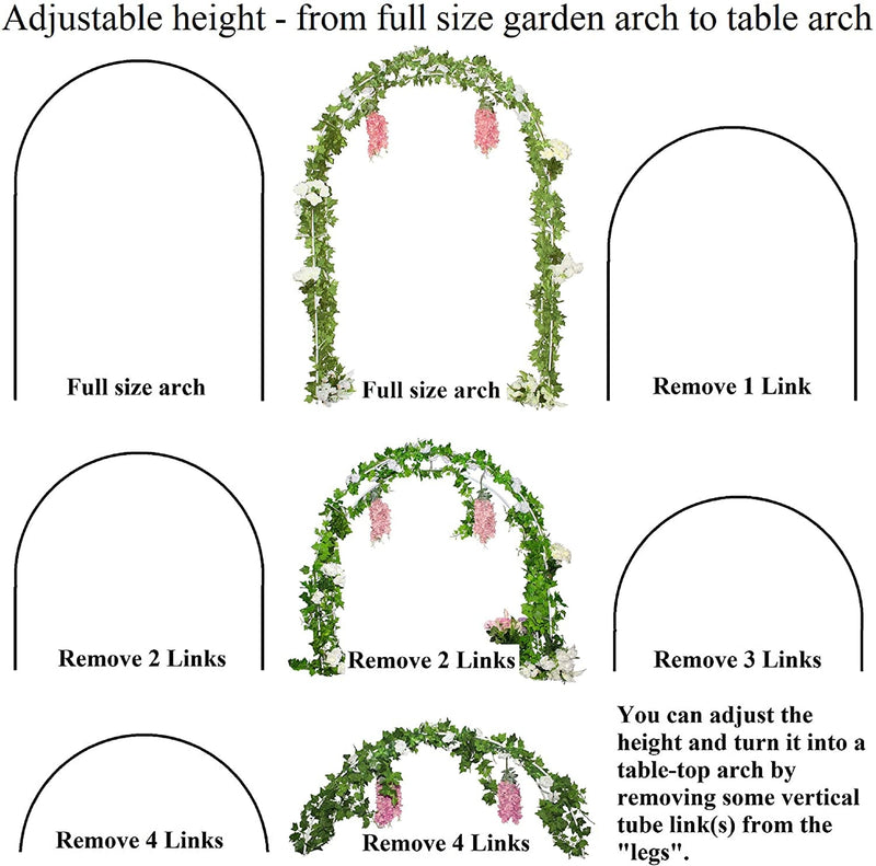 Reconfigurable Metal Garden Arbor - Wedding  Garden Decor White 76 height