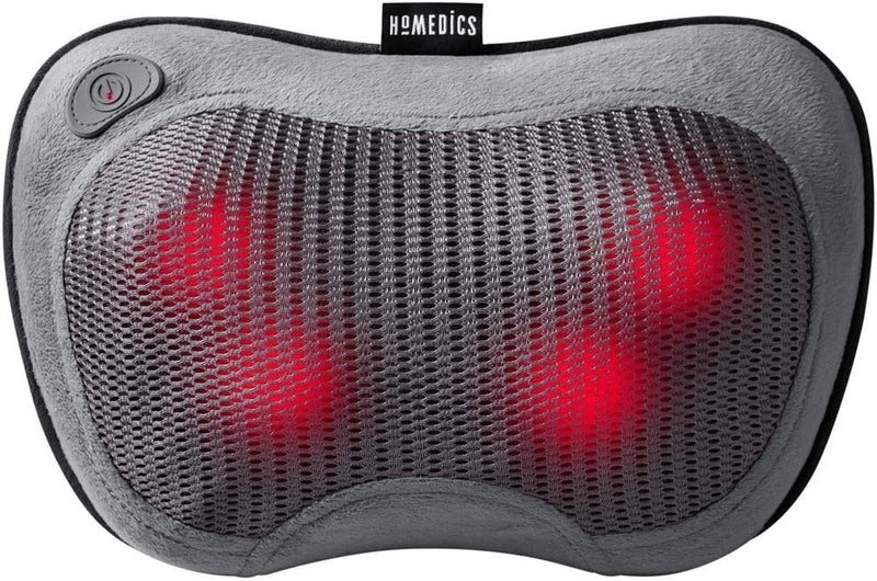 HoMedics Cordless Shiatsu All-Body Massage Pillow with Soothing Heat, Reverse Function, Rechargeable Battery, and Integrated Controls –Lightweight