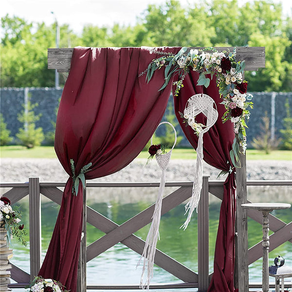 Wedding Arch Drapes - 18FT Sheer Curtain Chiffon Fabric for Ceremony and Party Decor