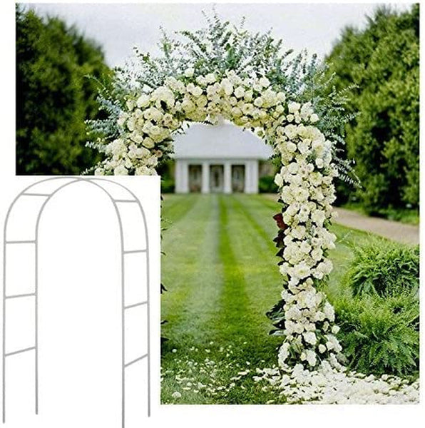 7.5Ft 1 Set White Metal Arch Wedding Garden Climbing Plants Bridal Party Decoration Arbor