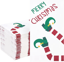 Homlouue 100 Pcs Christmas Napkins, Merry Chrismas Cartoon White 3 Ply Paper Napkins, Christmas Napkins Disposable for Dinner Cocktail Party Decorations, Christmas Guest Towels Disposable Bathroom