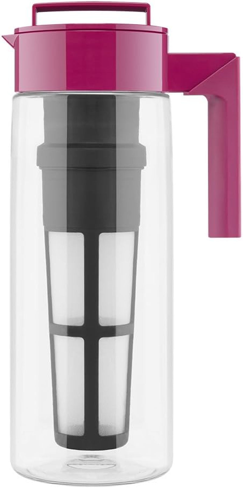 Takeya Iced Tea Maker with Patented Flash Chill Technology Made in USA, 2 Quart, Raspberry & Fruit Infuser